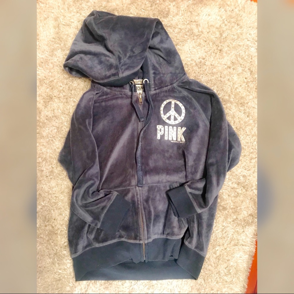 Vintage PINK Velour Zip Up